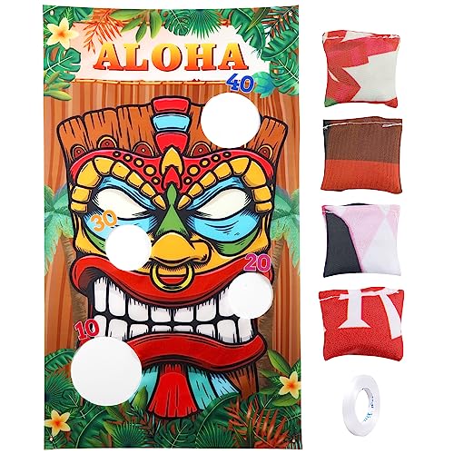 Wurfspiel Banner, Hawaiianisches Sitzsack Wurfspiel mit Sandsack, Bean Bag Toss Game für Sommer Strandparty von LUTER