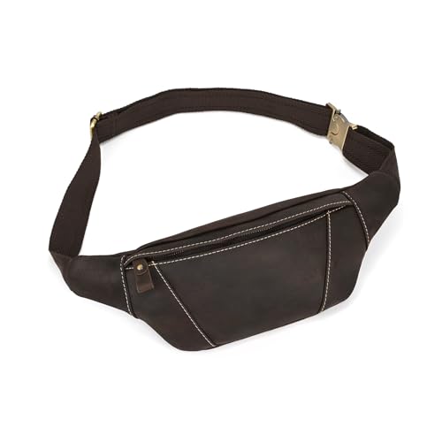 LUUFAN Herren Leder Fanny Gürteltasche Laufen Hip Bum Gürtel Slim Pack Handytasche Für Outdoor, Shopping und Reisen (Dunkelbraun) LUUFAN Herren Leder Fanny Gürteltasche Laufen Hip Bum Gürtel Slim Pack Handytasche Für Outdoor, Shopping und Reisen (Dunkelbraun) von LUUFAN