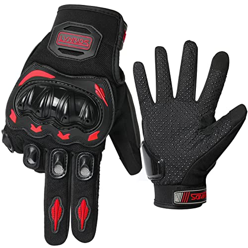 LVNRIDS 1 Paar Sport-Motorrad-Handschuhe Vollfinger-Touchscreen-Schutzhandschuhe Rot L von LVNRIDS