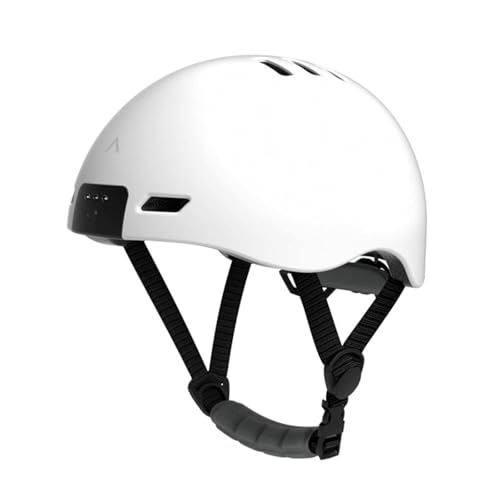 LVSHUOHC Biker-Helm für Herren mit 1080p HD-Action-Kamera und Bluetooth, Fahrradhelm, Multi-Modus, Scheinwerfer und Warnrücklichter, Unisex, Weiß von LVSHUOHC