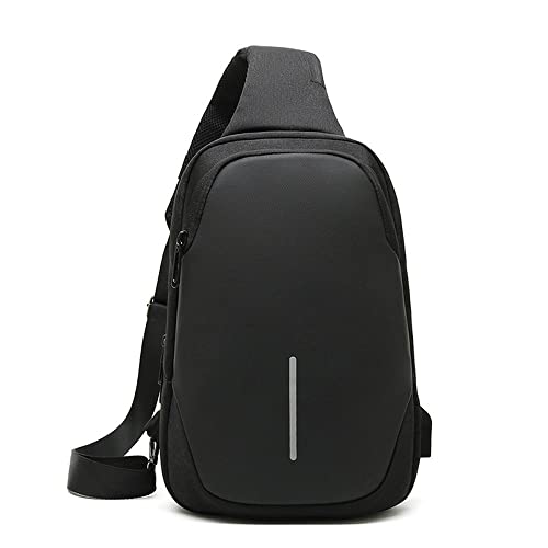 Brusttasche für Herren Herren Brusttasche Outdoor Casual Umhängetasche Umhängetasche für Wandern, Reisen, Sport(Black) von LVUNZJCA