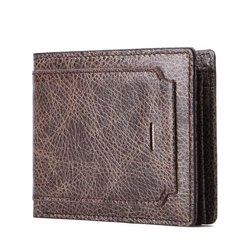LVUNZJCA Herren Geldbörse RFID Anti-Diebstahl Pinsel Brieftasche Vintage Herren Business Brieftasche Kurze Leder Tasche Kartenhalter von LVUNZJCA
