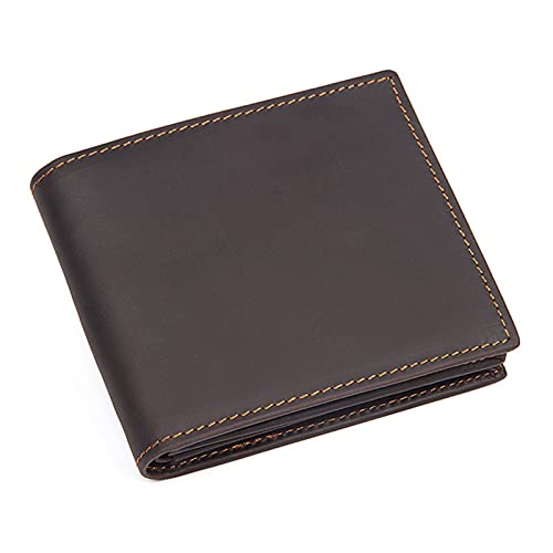 LVUNZJCA Herren Geldbörse Vintage Wallet Leder Cropped Wallet Herren Business Kartenhalter(Brown-black) von LVUNZJCA