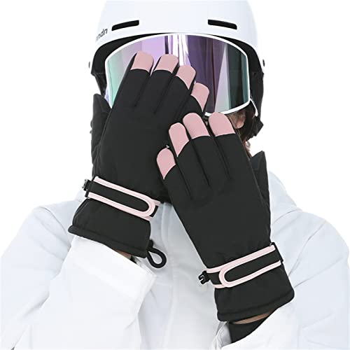 LVUNZJCA Winterhandschuhe für Damen, Herbst und Winter, Outdoor-Skihandschuhe, Radfahren, Touchscreen, für Outdoor, Laufen (Noir) von LVUNZJCA