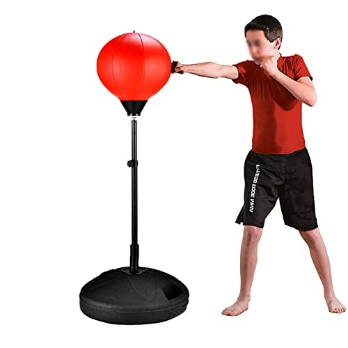 LVYUDS Aufblasbarer Boxsack Stehend mit Luftpumpe, Schneller Rückprall Entlüftung Stress Abbauen Punchingball Reaktion Training für Erwachsene(Rot,100-120cm) von LVYUDS