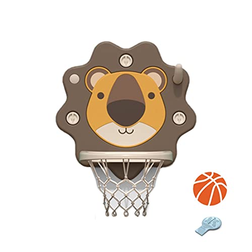 LVYUDS Tragbar Faltbar Aufbewahrung Basketballkorb Saugnapf Basketballkörbe Wandmontage Anhebbar Basketball-Rückwand Innen für Kinder über 3 Jahre(Brown) von LVYUDS