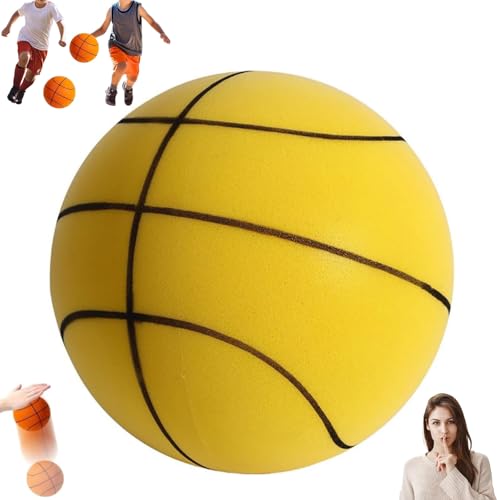 LXCJZY Silent Basketball, Upgrade Dribble Dream Silent Basketball, Foam Basketball Indoor Training Ball, Easy Grip Quiet Ball Practice Ball Feel for Various Indoor Activities (Yellow, NO.7) von LXCJZY