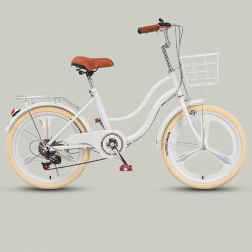 LXHAHQ 6-Gang-Hybrid-Fahrrad, City-Fahrräder Für Erwachsene Männer Und Frauen, Vorder- Und Hinterradbremsen, Leichtes Pendlerfahrrad Mit Gepäckträger Hinten, Integriertes Drei-Messer-Rad, Verstellbare von LXHAHQ