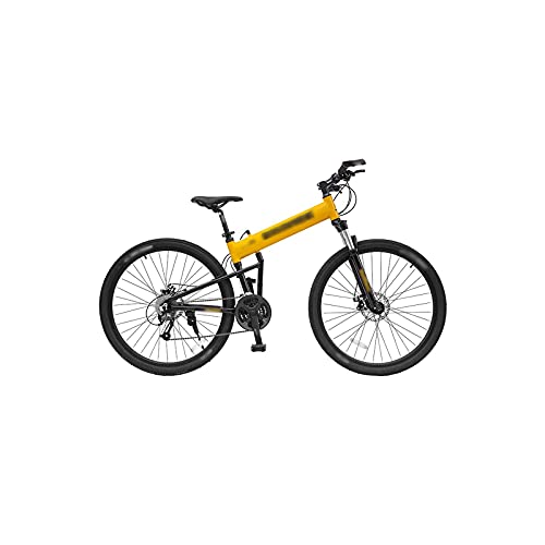 LXHAHQ Fahrrad, Faltbares Mountainbike Aus Aluminiumlegierung, 29 Zoll, 30 Gänge, Offroad-Fahrrad Für Erwachsene, Öldruck, Scheibenbremse, Radfahren Für Männer Und Frauen/Yellow/Size von LXHAHQ
