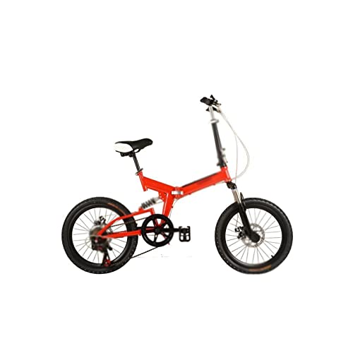 LXHAHQ Fahrrad Faltrad Aluminiumlegierung Leichtgewicht Tragbares 7-Gang-Rad Scheibenbremse Schnelles Rennrad Tägliches Pendlerrad/Red von LXHAHQ