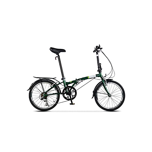 LXHAHQ Fahrrad Faltrad Fahrrad Aus Kohlenstoffstahl 6-Gang V-Bremsband Hintere Ablage Und Schutzblech Pendeln Outdoor-Radfahren/Green/Size von LXHAHQ