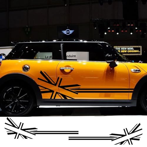 LXHZNB 2 Stück Autoaufkleber im Flaggenstil, Seitenstreifen-Aufkleber, für Mini Cooper R56 R57 R58 R50 R52 R53 R59 R61 R60 F60 F55 F56 F54 Zubehör von LXHZNB