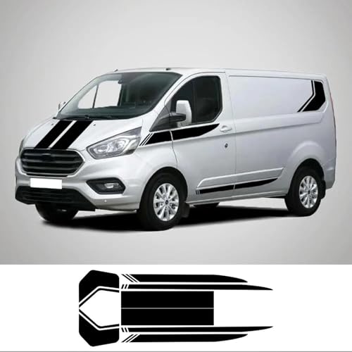 LXHZNB 2 Teile/los Autoaufkleber Sport Stripe KIT Van Vinyl Aufkleber Tuning Autozubehör, Für Ford Transit Tourneo Custom MK7 MK8 MK9 von LXHZNB