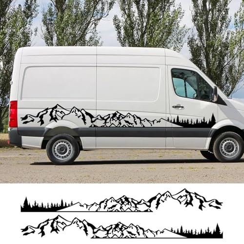 LXHZNB 2 Teile/los Autoaufkleber Wohnmobil Camper Van DIY Streifen Berg Grafik Aufkleber, Für VW Crafter Tuning Zubehör von LXHZNB