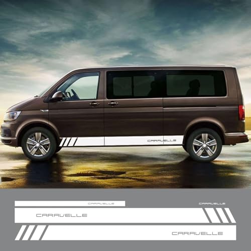 LXHZNB 4 STÜCKE Autotür Seitenaufkleber Rock Streifen Aufkleber DIY Auto-Tuning-Zubehör ， Für VW Caravelle Transporter T4 T5 T6 von LXHZNB