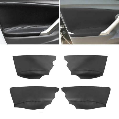 LXHZNB 4-teilige Armlehnenabdeckung aus schwarzem weichem Leder für die Innentür-Armlehnenverkleidung, Aufkleberverkleidung mit Werkzeug, für Toyota Verso 2009–2015 von LXHZNB