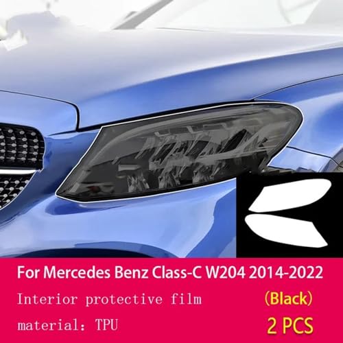 LXHZNB Auto-Außenscheinwerfer-TPU-Schutzfolie, Kratzfeste Reparaturfolie, Zubehör, für Mercedes Benz Klasse C W204 2014–2022, Autozubehör von LXHZNB