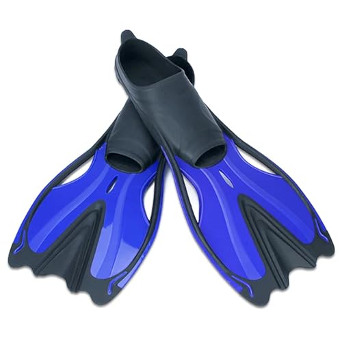 Flossen Erwachsene Anti-Rutsch-Schnorcheln, Tauchen, Schwimmflossen for Erwachsene, Damen, Herren, Wassersport, verstellbare Trainings-Fußflossen-Ausrüstung(Blue,S) von LXHZSY