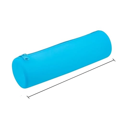 Schminktasche Small Square Silicone Cosmetic Storage Bag Large Capacity Travel Makeup Brush Holder Portable Cosmetic Waterproof Organizer(Sky Blue-Round) von LXHZSY