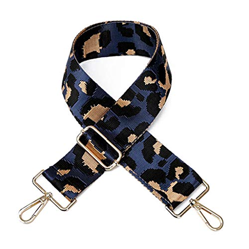 LXJLXD Bedruckter verstellbarer Handtaschen-Schulterriemen, Ersatz mit Haken, blau, Length 80-130cm, width 5cm LXJLXD Bedruckter verstellbarer Handtaschen-Schulterriemen, Ersatz mit Haken, blau, Length 80-130cm, width 5cm von LXJLXD