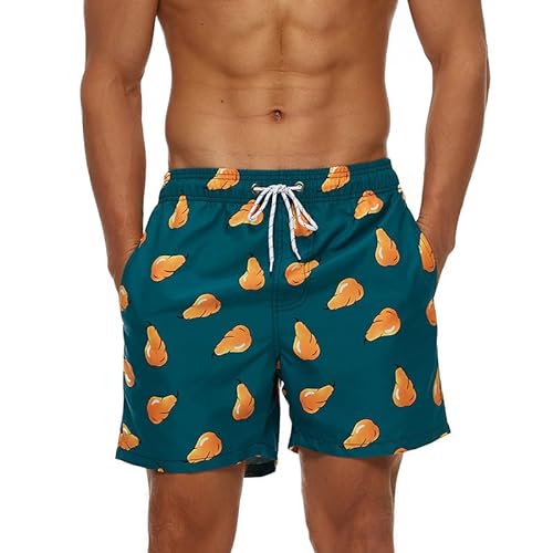 LXJYDN Badehose Männer Mode Obst Print Schnürpace-Up Bad Trunks Casual Sports Beach Shorts-13-L von LXJYDN