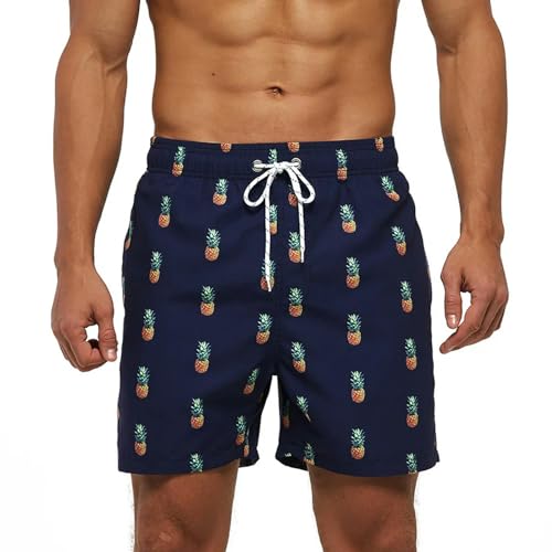 LXJYDN Badehose Männer Mode Obst Print Schnürpace-Up Bad Trunks Casual Sports Beach Shorts-Trupp-XL von LXJYDN