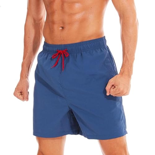 LXJYDN Badehose Männer Modische Schnelle Trocknende Schnürschuhe Im Schwimmen Casual Sports Beach Trunks-Hellblau-XL von LXJYDN