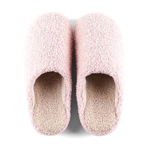 LXJYDN Hausschuhe Einfache Polare Fleece-Winterschuhe Nicht-Rutschhaus Warme Hausschuhe Für Männer Und Frauen-Rosa-37/38 von LXJYDN