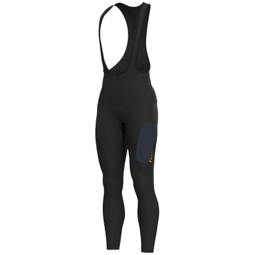 LXKSZYUFC Trägerhose Fahrradhose Team Winter Fleece Fahrradbekleidung Radsport-Trägerhose Triathlonhose Fleece-Shorts Trägerhosen Radsport(Black with orange,4XL) von LXKSZYUFC