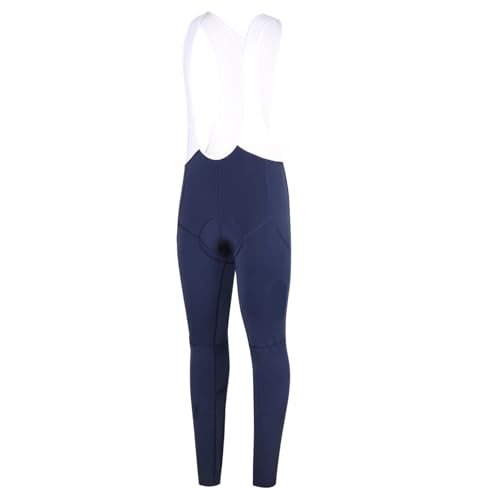 LXKSZYUFC Trägerhose Klassische Winter-Thermo-Fleece-Trainings-Rad-Trägerhose mit flachem Verschluss und hochdichtem Polster, Lange Radhose Trägerhosen Radsport(Blue,S) von LXKSZYUFC