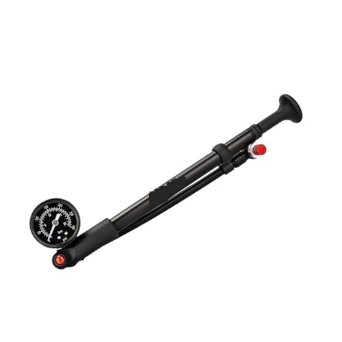 LXLAEOANG Fahrradpumpe Fahrradreifen-Standpumpe mit Manometer, Federungspumpen, MTB-Gabelstoßdämpfer, hoher Luftdruck, Durchfluss-Inflatorventil(Black) von LXLAEOANG