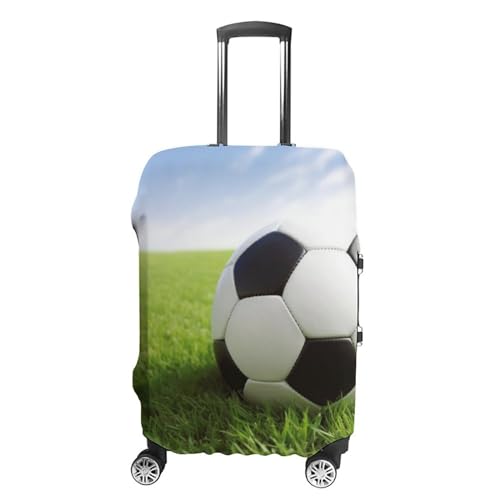 LXTDPBK Gepäckabdeckung, waschbarer Kofferbezug, Stretch-Koffer-Schutzbezug, Fußball auf Gras, kratzfest, Reisekoffer-Abdeckungen für Erwachsene, Stil:, XL von LXTDPBK