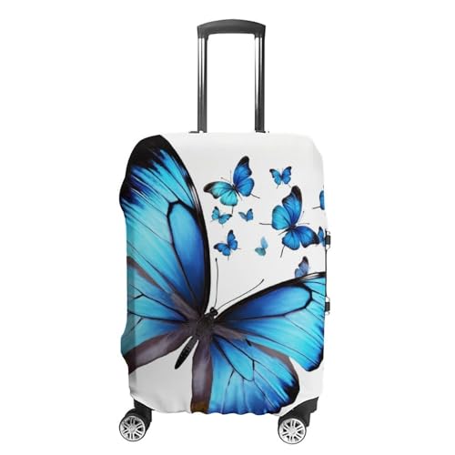 LXTDPBK Gepäckabdeckung, waschbarer Kofferbezug, Stretch-Koffer-Schutzbezug, blauer Schmetterling, kratzfest, Gepäckschutz, Reisekoffer-Abdeckungen für Erwachsene, Stil:, XL von LXTDPBK
