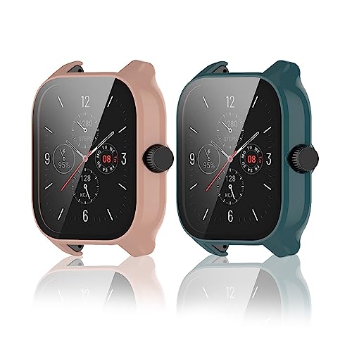 2 Pack Hülle Kompatibel mit Amazfit GTS 4 Case PC TPU Ultradünne Gehäuse Hülle für Amazfit GTS 4 Anti-Fall schützen Kratzfest Hülle für Amazfit GTS 4 Hülle (6) von LXURY