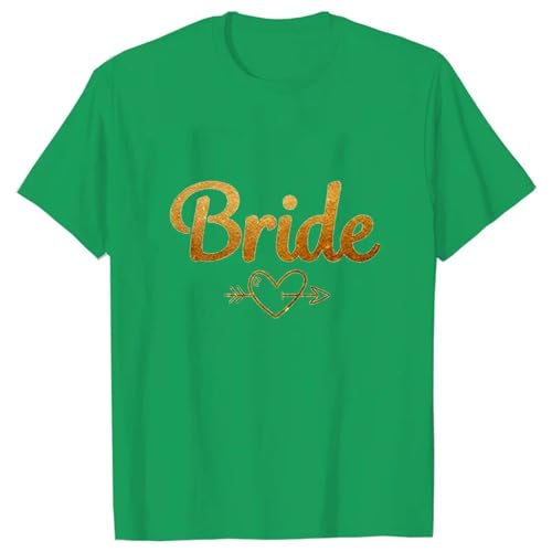 LXYUTY T-Shirts für Damen Brautjungferteam Bride T-Shirt Golden Arrow Liebes Herz Tees Junggeselle Bachelorette Henne Party-t -Shirt 26-m von LXYUTY