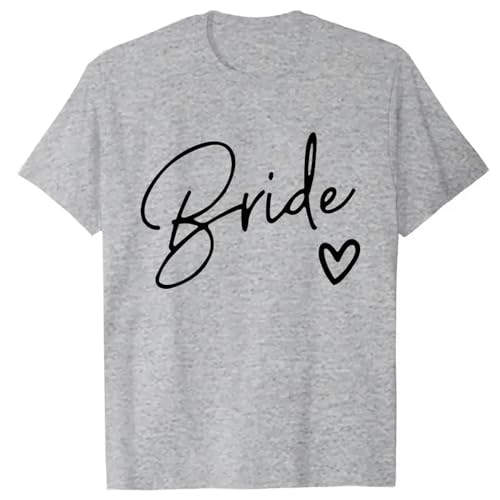 LXYUTY T-Shirts für Damen T-Shirt Kurzarm Weibliches T-Shirt Braut Party Braut Squad Team Braut T-shirts-f1265-17-grau-m von LXYUTY