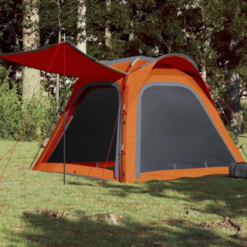 Outdoor Freizeit Camping Zelt 4 Personen Grau und Orange Schnellverschluss Wasserdicht Camping & Wandern von LXYZWRW