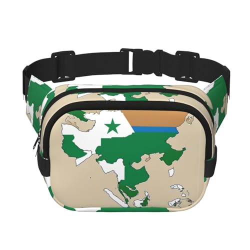 Bauchtasche für Damen, Motiv: Flagge Usbekistans, Motiv: Flagge Usbekistans, aus Nylon, modische Bauchtasche mit Aufdruck Map04, Schwarz, Schwarz, Einheitsgröße von LXqlSS