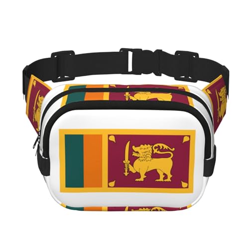 Bauchtasche für Damen, Motiv: Sri Lanka-Flagge, niedlich, groß, schwarz, Umhängetasche, Nylon, modische Bauchtasche, Schwarz, Einheitsgröße von LXqlSS