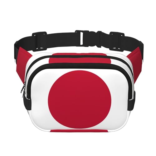 Bauchtasche für Damen, Motiv: japanische Flagge, niedlich, groß, schwarz, Umhängetasche, Nylon, modische Bauchtasche, Schwarz, Einheitsgröße von LXqlSS