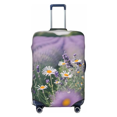 LXqlSS Gepäckabdeckungen für Koffer mit Lavendel- und Gänseblümchen-Motiv, passend für 45,7 - 81,3 cm (18-32 Zoll) Gepäck, Lavendel und Gänseblümchen, Größe XL, Lavendel und Gänseblümchen, XL von LXqlSS