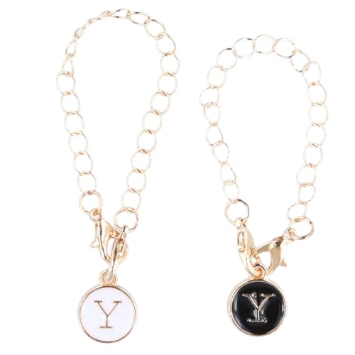 LYEAA 2 Stück Initial Name ID Personalisierter Griff Charm Taschendekor Buchstaben Charm Zubehör Identifizierung Griff Buchstaben Charms Dekorativer Anhänger Schlüsselanhänger für Trinkgläs von LYEAA