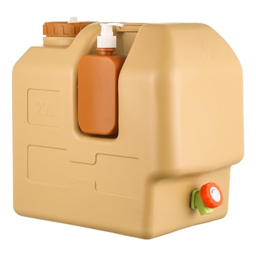 LYEAA 20 l Wasserbehälter mit Zapfhahn und Seifenspender, tragbarer Camping-Wasserkrug, freier Wasserspeichertank für Camping, Auto, Outdoor, Wandern, Picknick, Notfall von LYEAA