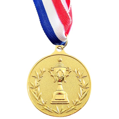 LYEAA 5,2 cm Gold/Silber/Bronze-Medaille, Klassenbelohnungen mit Halsband, Wettbewerbsauszeichnungen, Metallsiegermedaillen für Marathon-Ballspiele von LYEAA