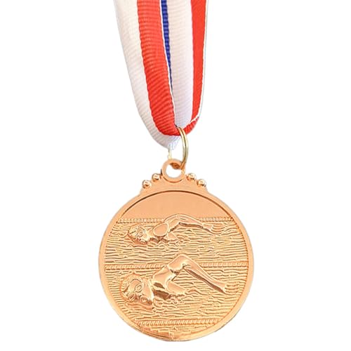 LYEAA 5 cm Schwimmmedaille, Wettbewerbsauszeichnungen mit Halsband, Gold-/Silber-/Bronzemedaille, Medaillen für den 1./2./3. Platz für Sportwettkämpfe von LYEAA