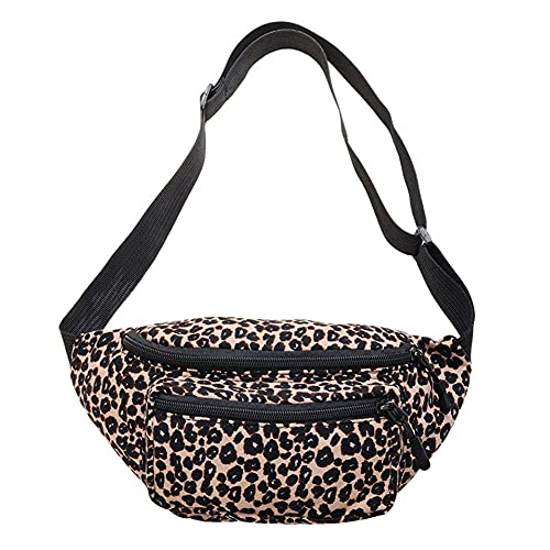 LYEAA Freizeit-Brusttasche mit großem Fassungsvermögen, modisch, für Damen, lässig, Leopardenmuster, große Hüfttasche, camel, 2, modisch von LYEAA