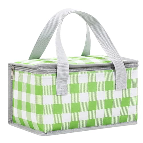 LYEAA Große Kapazität, weiche Kühltasche, multifunktionale, isolierte Picknicktasche, Zwei Reißverschlüsse, Karierte Lunch-Einkaufstasche für Outdoor-Strandgrillen von LYEAA