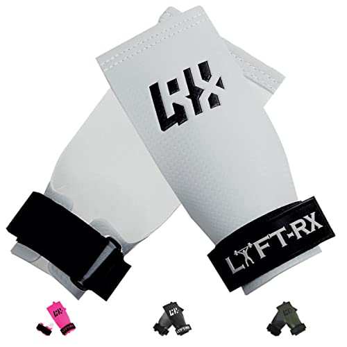 LYFT-RX Carbonfaser Hand Grips - Weightlifting, Cross Train, Pullup, Muscle Ups, Gym, Gewichtheben, Gymnastic Fit, Fingerless Palm Grip, No Hole Lift Gloves, Chalk Mittel von LYFT-RX