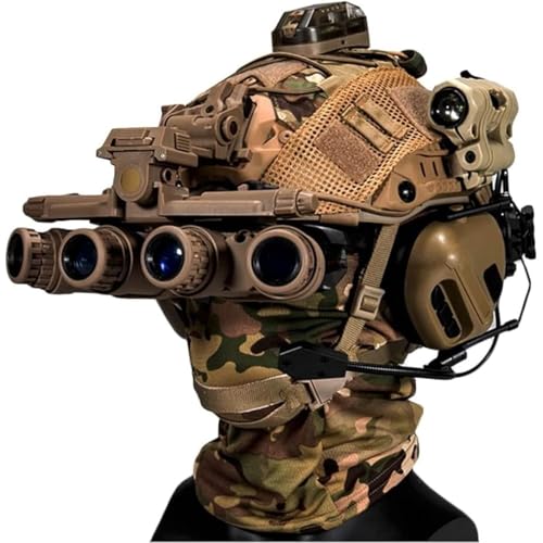 Airsoft Paintball Outdoor-Schutzhelme, mit taktischem Headset-Brillen-Teleskopmodell, militärisches taktisches Schnellhelm-Set, for Spielschutzausrüstung(B,L) von LYHJN