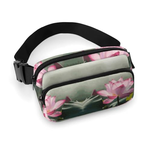 Bauchtasche für Damen und Herren, Gürteltasche mit verstellbarem Riemen, Meereswellen-Hüfttasche für den Alltag, Blumenblüte, 20x13cm von LYHVSFJW